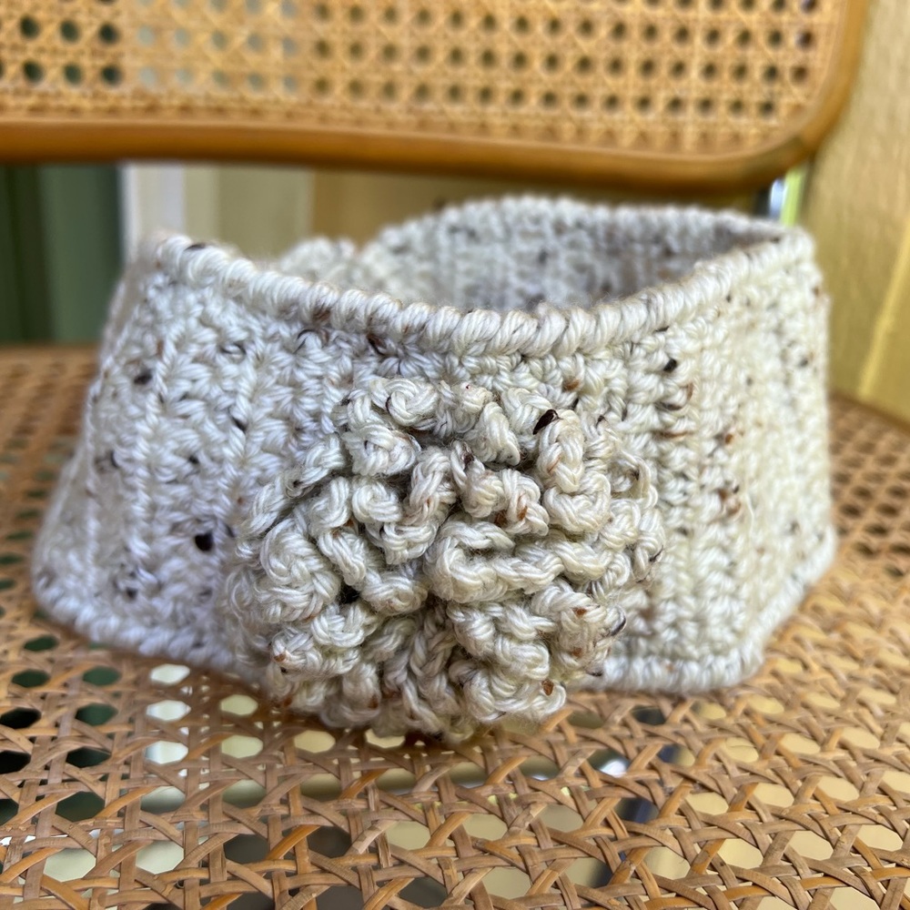 Beige Handmade Knit Headband